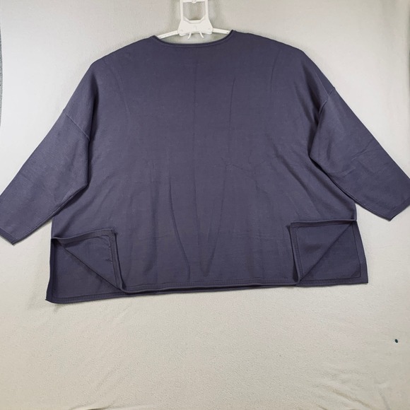 NWOT WynneLayers Women's V-Neck Pocket Boxy Pullover Sweater Purple Plus Size 2X - Picture 5 of 15